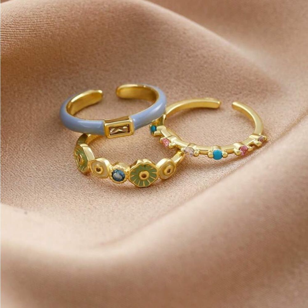 Multicolor Ring Set S1012 - Picture 2 of 4